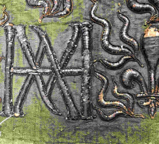 Claude de Lucz, brodeur, vers 1586, détail de la pente de dais du roi avant restauration, inv. MS 64 5 © Musée du Louvre / A. Labourdette